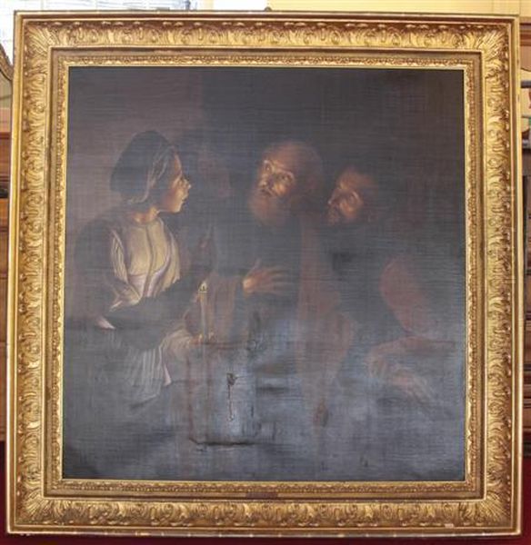 The Denial Of St Peter Oil Painting by Gerrit Van Honthorst