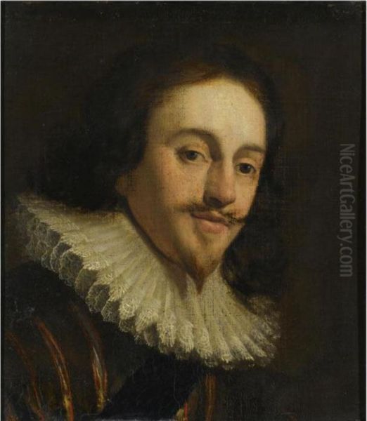 Portrait Of Charles I Oil Painting by Gerrit Van Honthorst