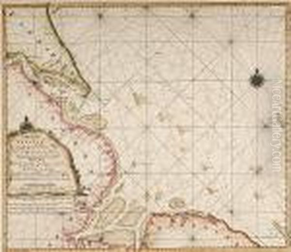 Coastal Sea Chart Of 
Lincolnshire & North Norfolk '...extending From Eckles To 
Flamborough Head' Oil Painting by Gerrit Van Honthorst