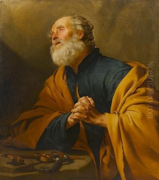 Saint Peter Penitent Oil Painting by Gerrit Van Honthorst