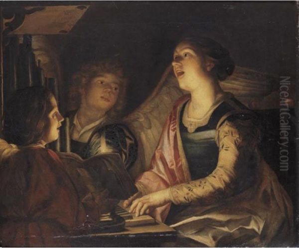 St. Cecilia Oil Painting by Gerrit Van Honthorst