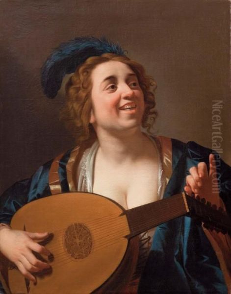 La Suonatrice Di Liuto Oil Painting by Gerrit Van Honthorst