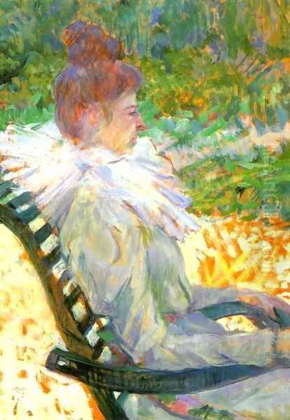 Madame E. Tapie de Celeyran in a Garden 1896 Oil Painting by Henri De Toulouse-Lautrec