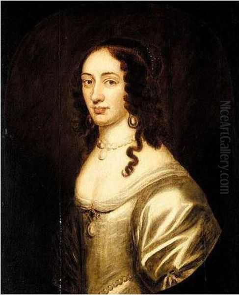 Portrait Of A Lady Possibly Louisa Princess Palatinate Oil Painting by Gerrit Van Honthorst