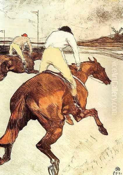 The Jockey 1899 Oil Painting by Henri De Toulouse-Lautrec