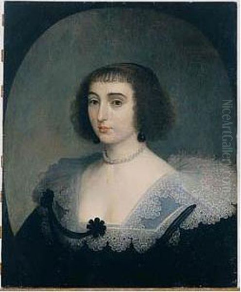 Portrait Of A Woman, Half-length, Wearing Black Oil Painting by Gerrit Van Honthorst