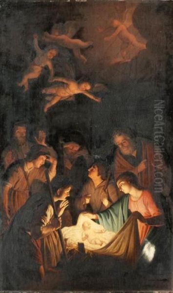 The Adoration Of The Shepherds Oil Painting by Gerrit Van Honthorst