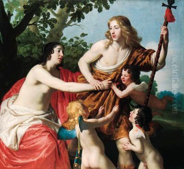 Venus And Adonis Oil Painting by Gerrit Van Honthorst