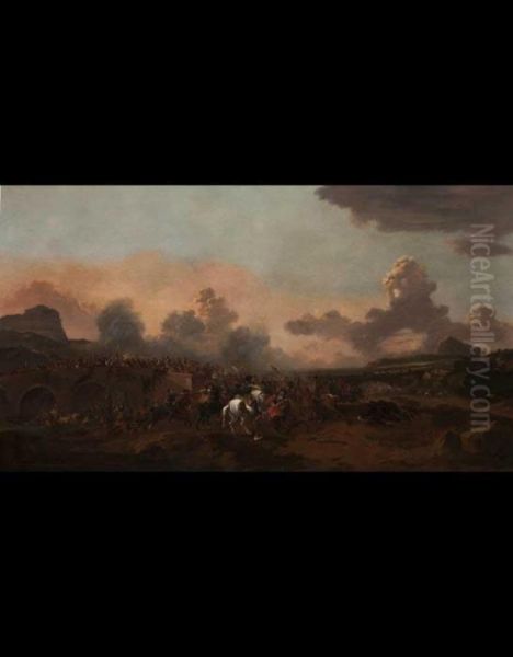 Scontro Di Cavalleria Oil Painting by Jan von Huchtenburgh