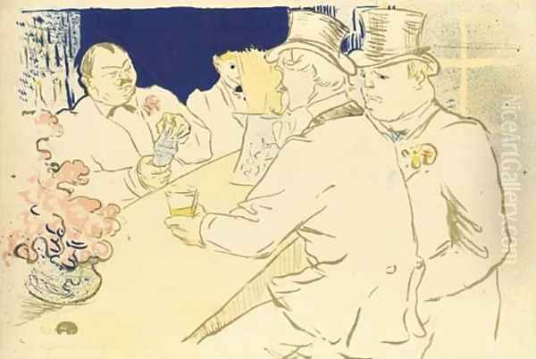 Irish and American Bar, Rue Royale - The Chap Book Oil Painting by Henri De Toulouse-Lautrec