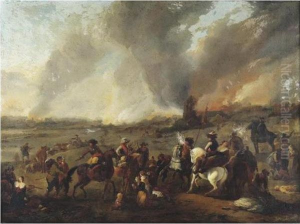 Assaut De La Cavalerie Oil Painting by Jan von Huchtenburgh