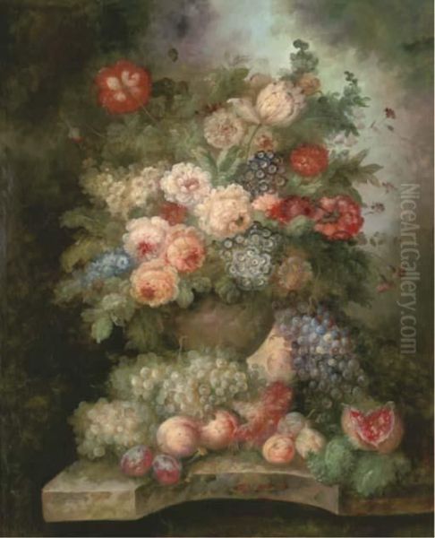 Peonies Oil Painting by Jan Van Huysum