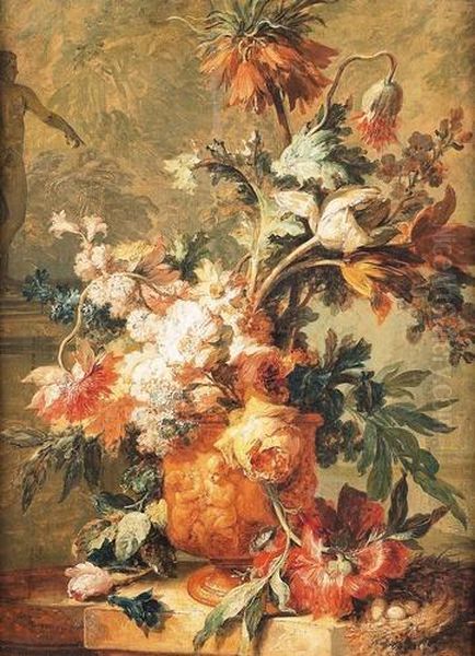 Blumenstillleben. Oil Painting by Jan Van Huysum