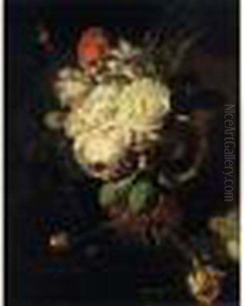 Nature Morte De Jete De Fleurs Oil Painting by Jan Van Huysum