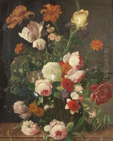 Roses Oil Painting by Jan Van Huysum