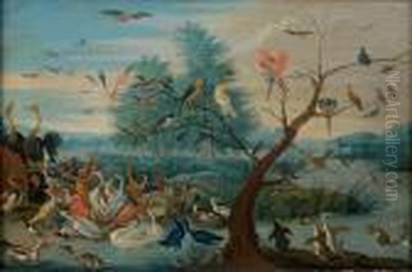 Concert D'oiseaux Oil Painting by Jan van Kessel