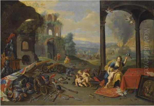 An Allegory Of War Oil Painting by Jan van Kessel