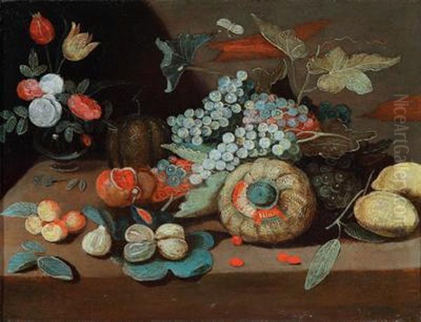 Werkstatt Stillleben Mit Blumen Und Fruchten Oil Painting by Jan van Kessel