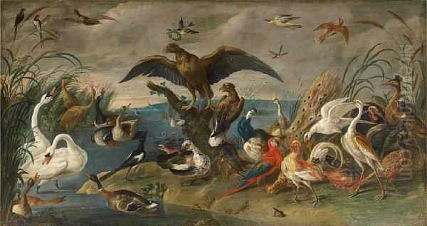 The Coronation Of The King Of The Birds Oil Painting by Jan van Kessel