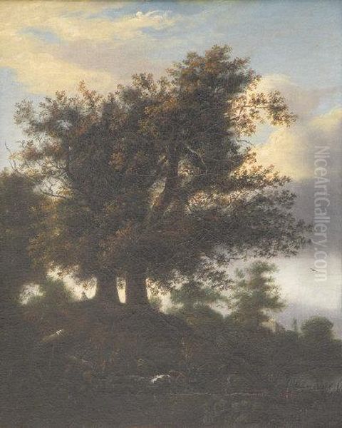 A Traveller In A Wooded Landscape Oil Painting by Jan van Kessel