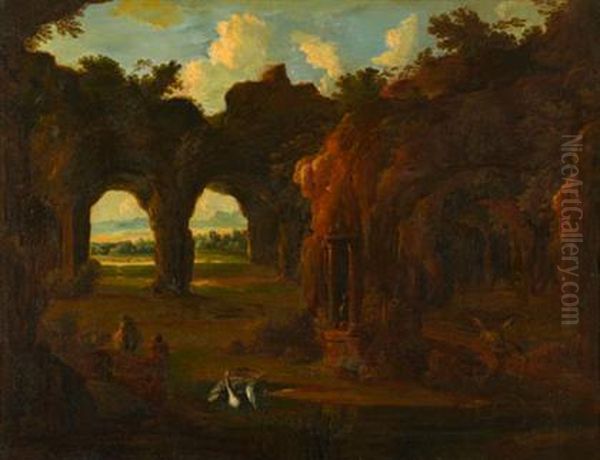 Landscape With Ruins And Birds Oil Painting by Jan van Kessel