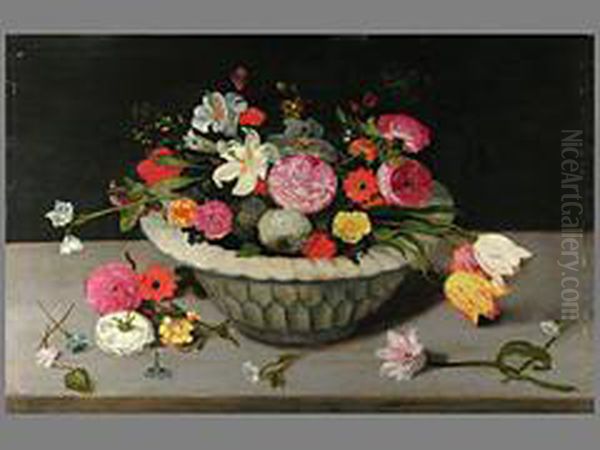 Blumenschale Oil Painting by Jan van Kessel