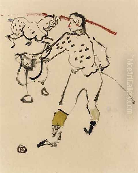 Au Cirque le Clown Oil Painting by Henri De Toulouse-Lautrec