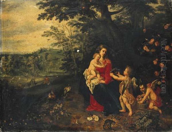 The Rest On The Flight Into Egypt Oil Painting by Jan van Kessel