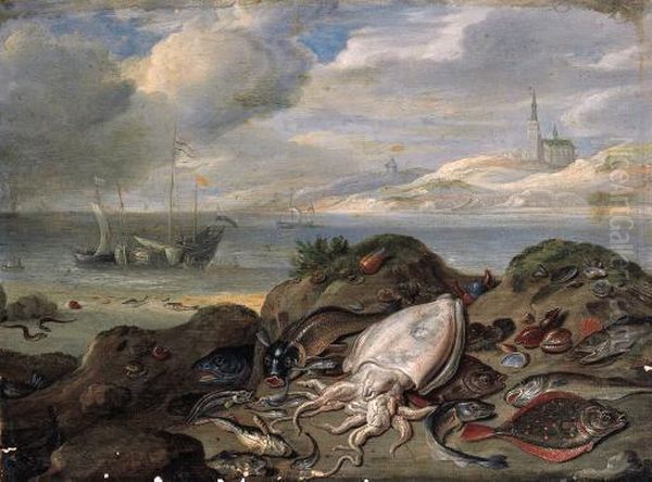 Cuttle-fish Oil Painting by Jan van Kessel