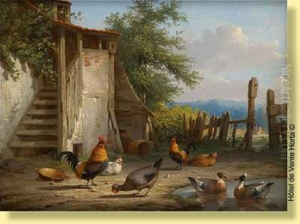 Coq, Poules Et Canards by Cornelis van Leemputten