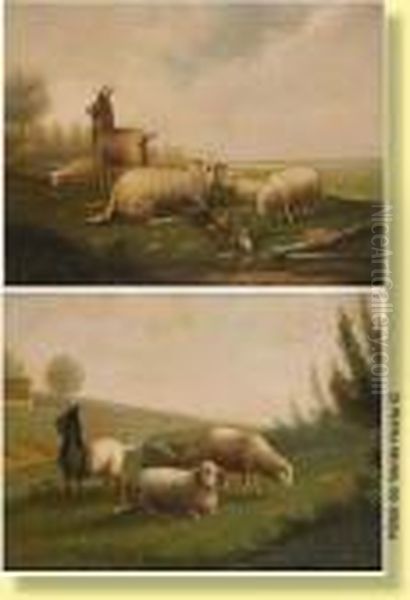 Moutons Oil Painting by Cornelis van Leemputten