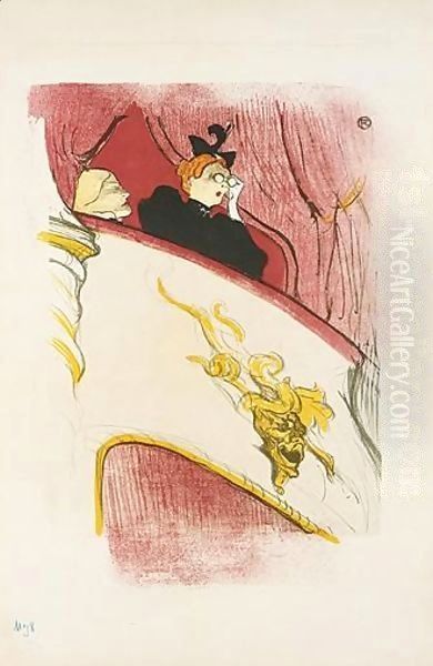 La Loge au Mascaron Dore Oil Painting by Henri De Toulouse-Lautrec