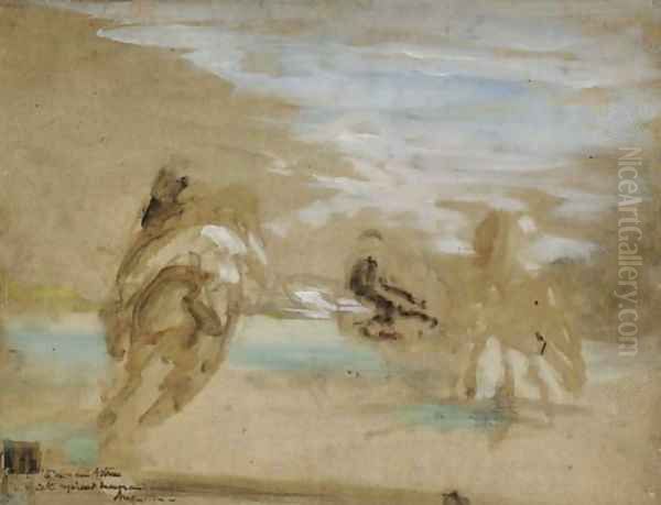 Partie de polo Oil Painting by Henri De Toulouse-Lautrec