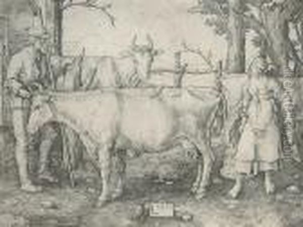 The Milkmaid Oil Painting by Lucas Van Leyden