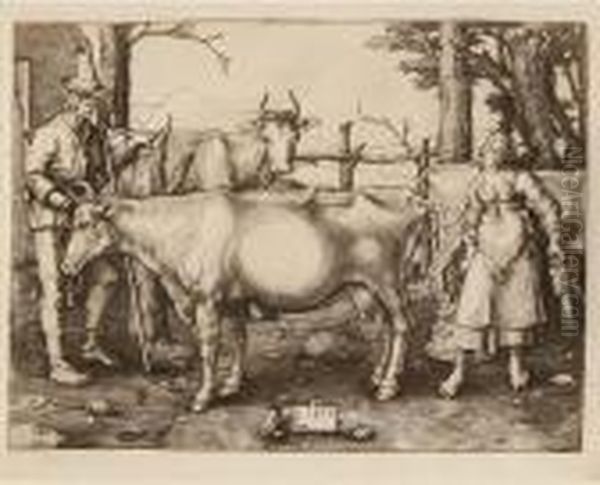 The Milkmaid Oil Painting by Lucas Van Leyden