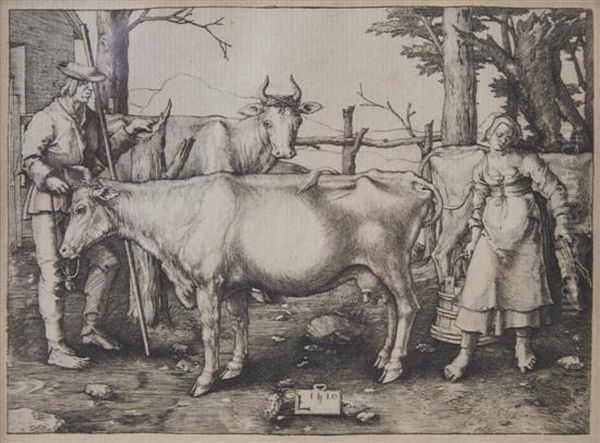 The Milkmaid Oil Painting by Lucas Van Leyden