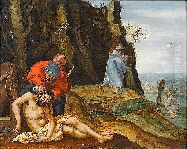 The Good Samaritan Oil Painting by Lucas Van Leyden