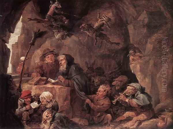 Temptation of St Anthony Oil Painting by David The Younger Teniers