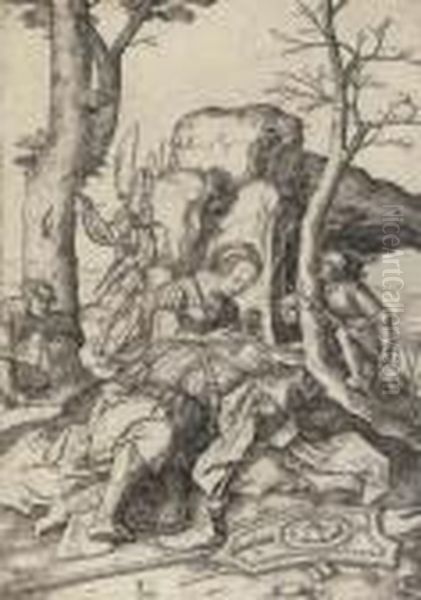 Samson And Delilah Oil Painting by Lucas Van Leyden