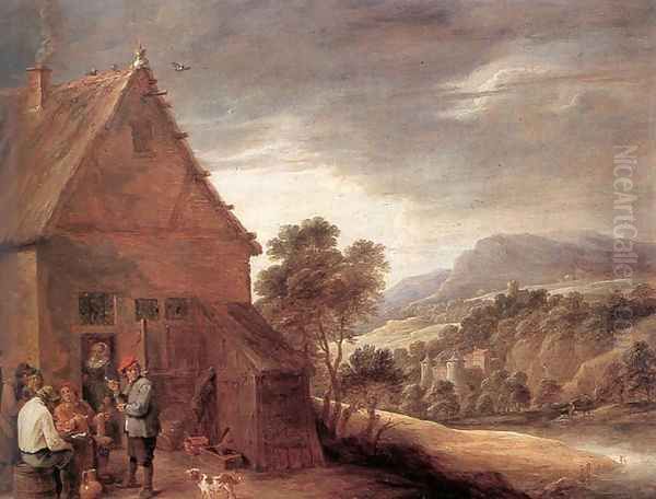 Before the Inn Oil Painting by David The Younger Teniers