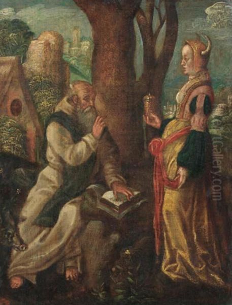 The Temptation Of Saint Anthony Oil Painting by Lucas Van Leyden