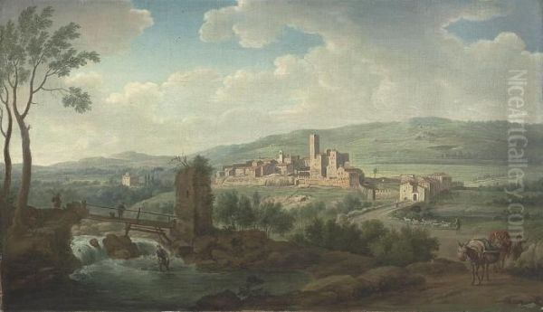 A View Of Borghetto Oil Painting by Hendrik Frans Van Lint