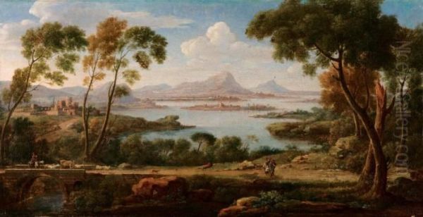 Paesaggio Lacustre Oil Painting by Hendrik Frans Van Lint