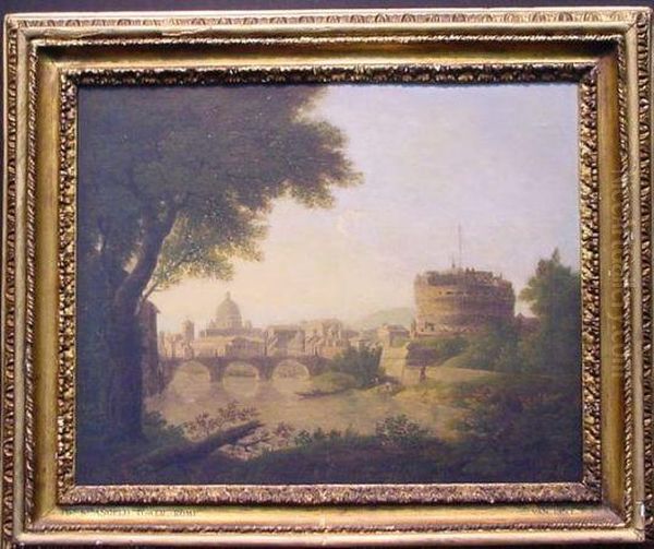 View Of Rome Along The Tiber Oil Painting by Hendrik Frans Van Lint