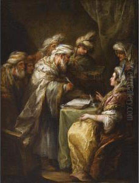 Le Contrat De Mariage Oil Painting by Carle van Loo