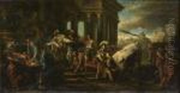 Thesee Vainqueur Du Taureau De Marathon Oil Painting by Carle van Loo