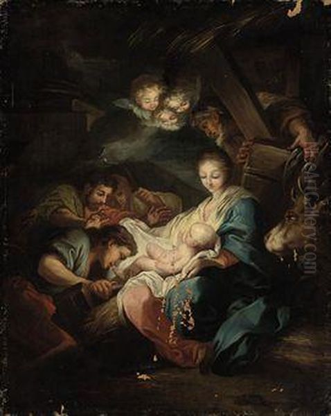 The Adoration Of The Shepherds Oil Painting by Carle van Loo