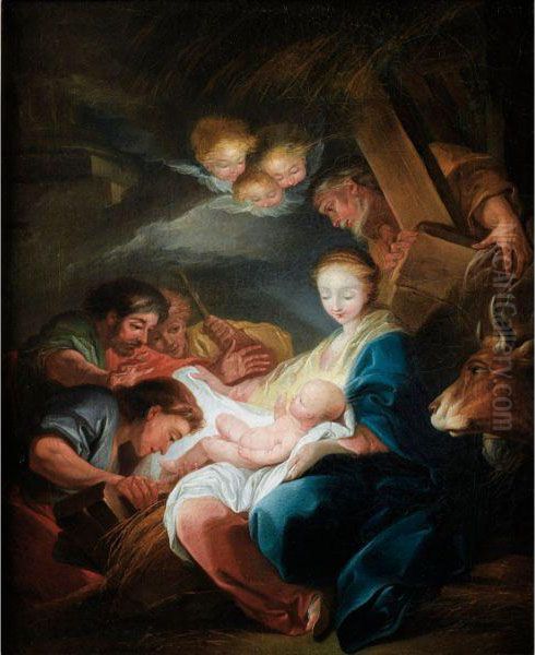 L'adoration Des Bergers Oil Painting by Carle van Loo