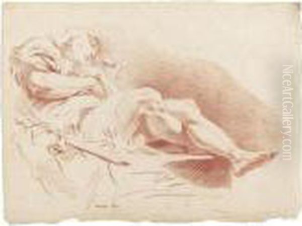 Study Of A Sleeping Man, With Subsidiary Studies Of An Arm Andhead Oil Painting by Carle van Loo