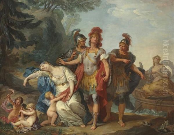 Rinaldo Abandoning Armida Oil Painting by Carle van Loo